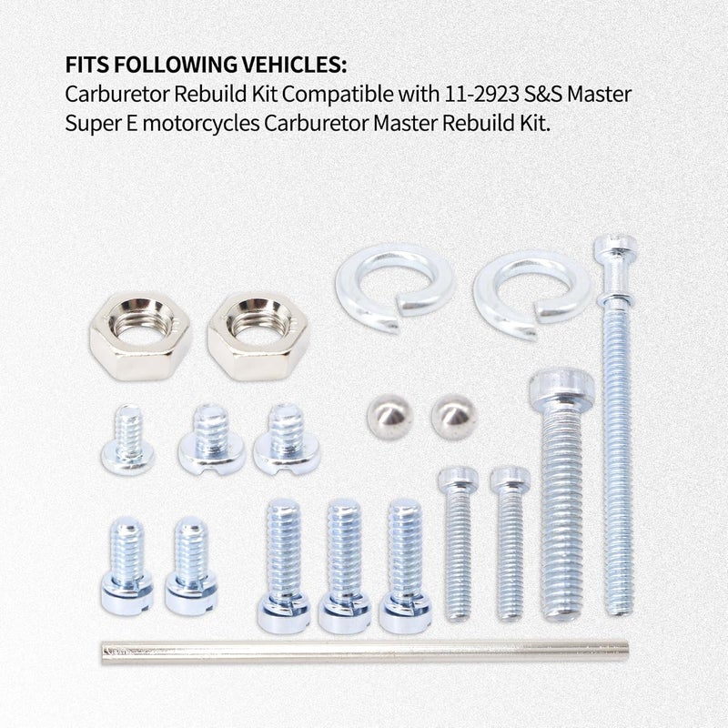 OXCANO Carburetor Carb Rebuild Kit Compatible With S&S Master Super E Carb Carburetor Rebuild Repair Kit Replacement Gaskets O-rings Replaces Replaces# 11-2923 Carburetor Rebuild Kit - Image 3